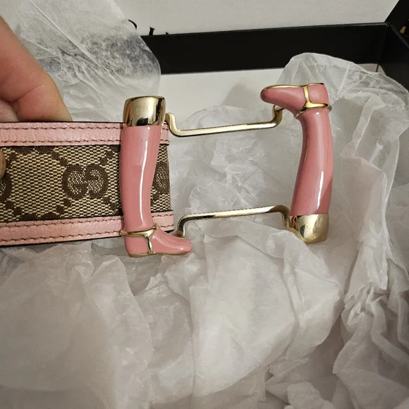 Authentic Gucci canvas and leather belt - Picture 3 of 8